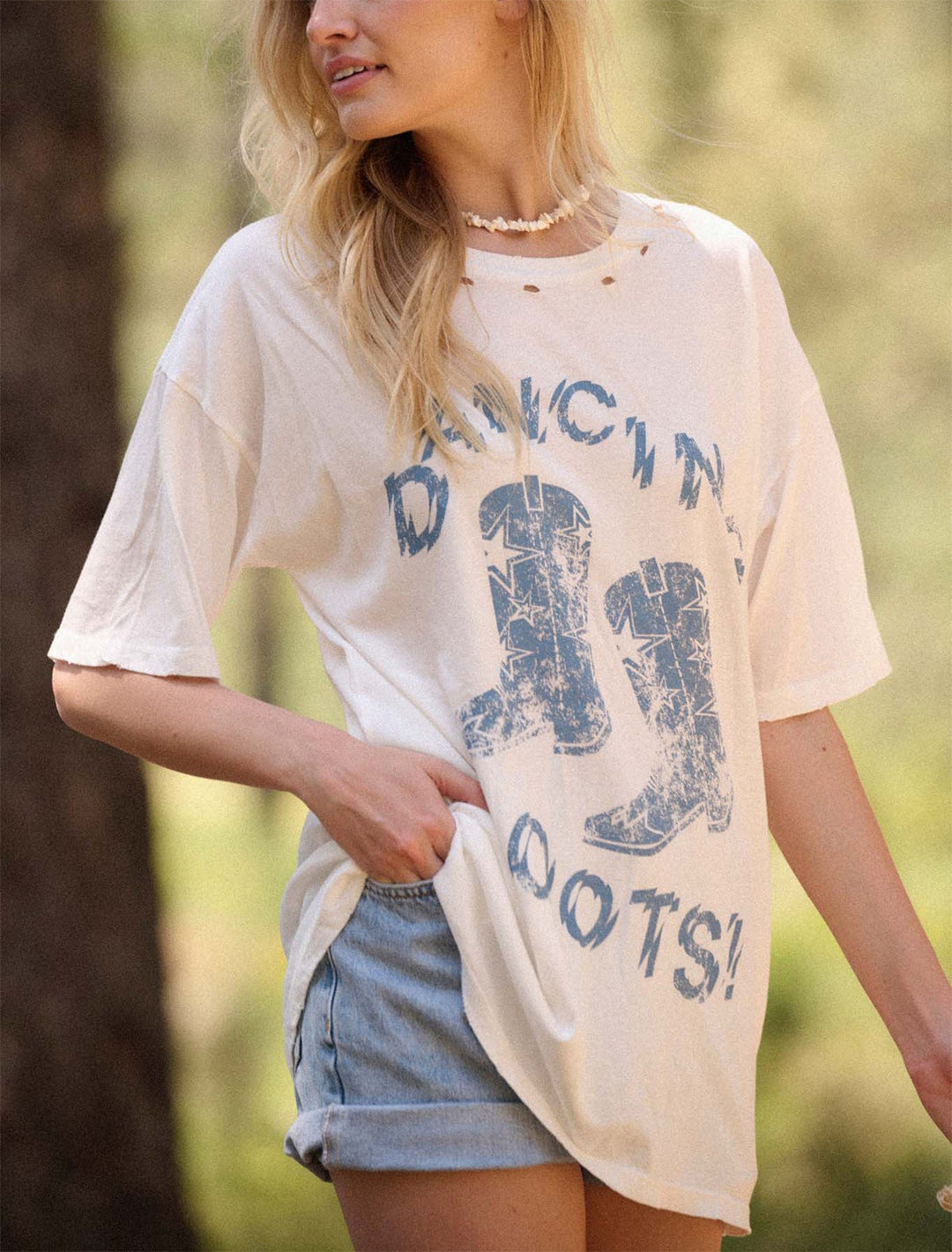 Dame Oversized T-Shirt med nostalgisk Porto-tryk Skovae