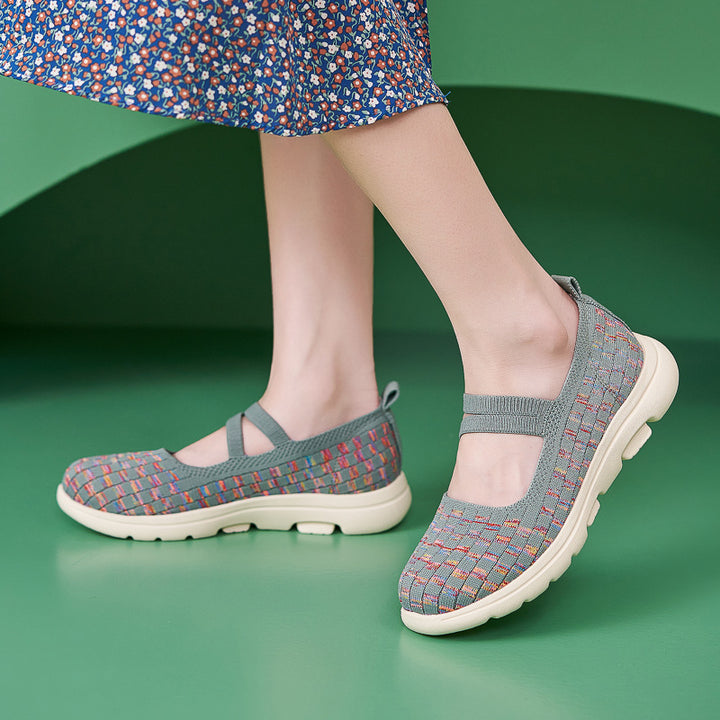 Dame komfortable Slip-On Sneakers med elastiske remme og åndbart overmateriale Stilla