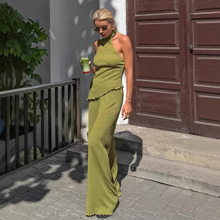 Femme Elegante Flæse Strik Maxi Kjole Stilla