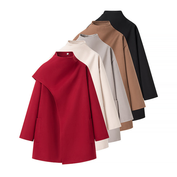Dame overgangsjakke med asymmetrisk snit og elegant revers Stilla