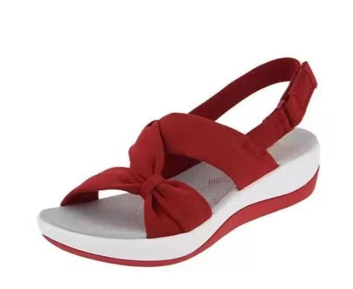 Dame wedge-sandaler med moderne sløjfe-design og komfortabel indersål Stilla