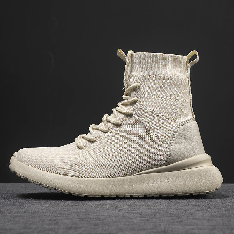 Dame High-Top Sok-Style Sneakers med åndbart strik-overdel Stilla