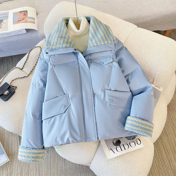 Kvinders fashionable cropped vinterjakke med en kærligt designet krave Stilla