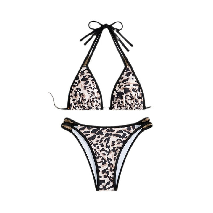 Dame Triangle-top og justerbart snøre-bikini-sæt Stilla