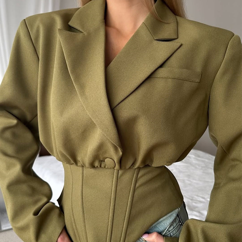 Dame Korsettop med puffærmede følgesvend blazer Stilla
