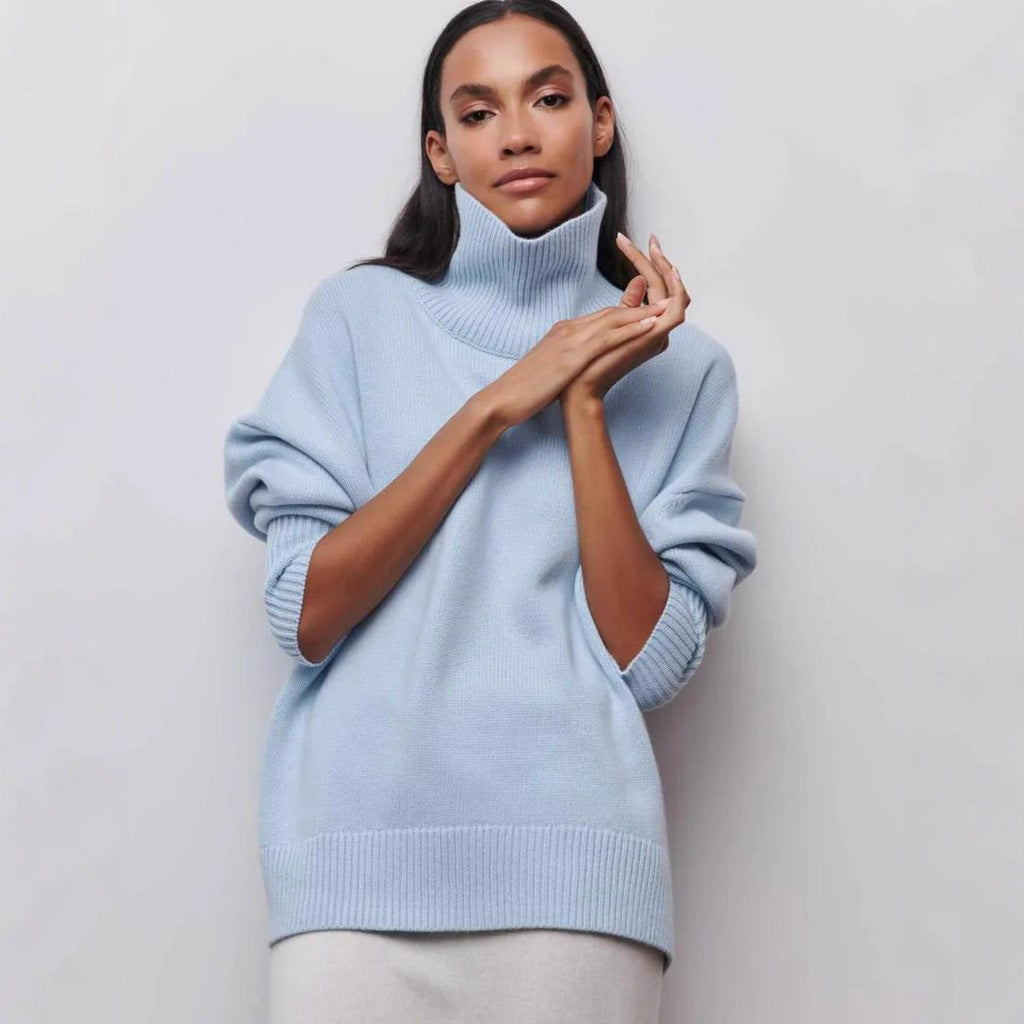 Dame Oversized Halskrave sweater lavet af blødt strik Stilla
