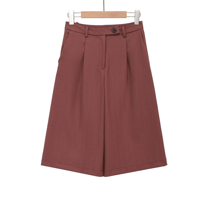 Dame vidde højtalje-shorts med elegant plissering Skovae