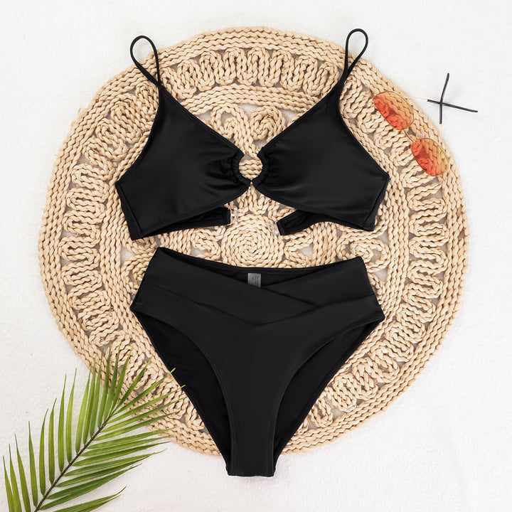 Dame Højskåret Bikini med dekorativ Ring Stilla