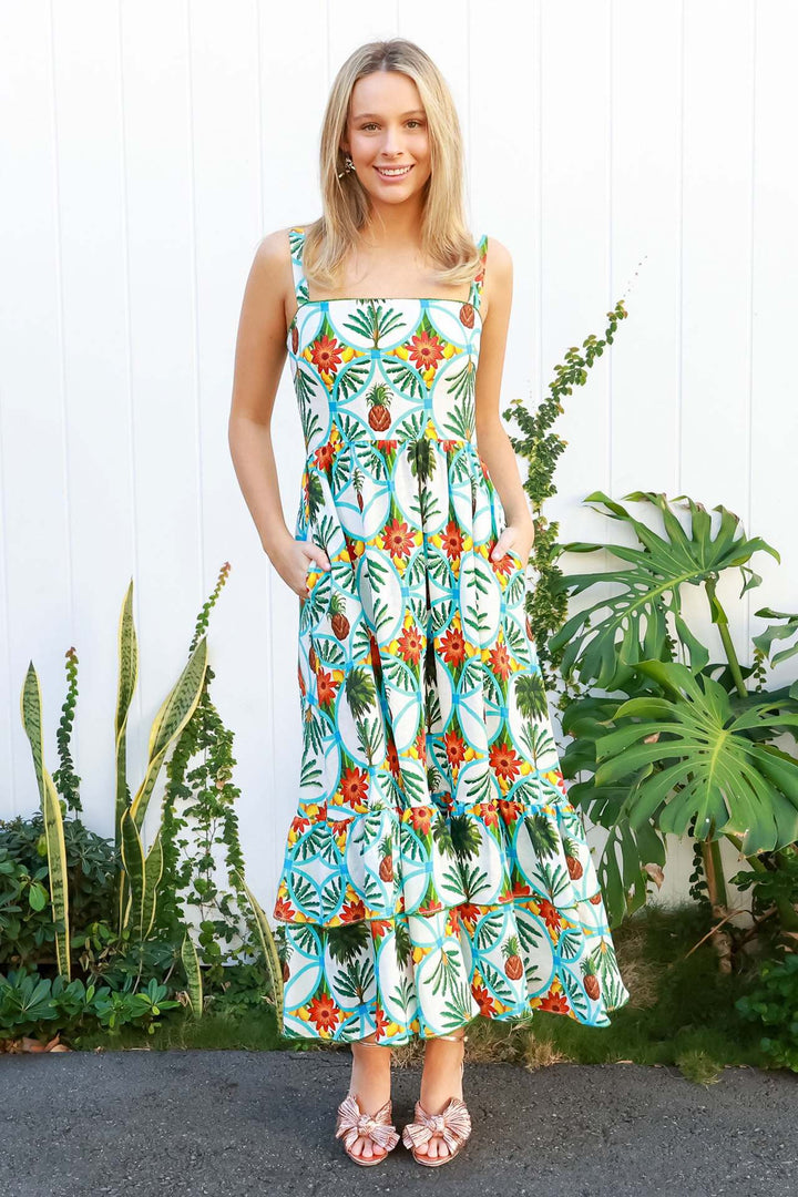 Dame Maxikjole med blomsterprint Stilla