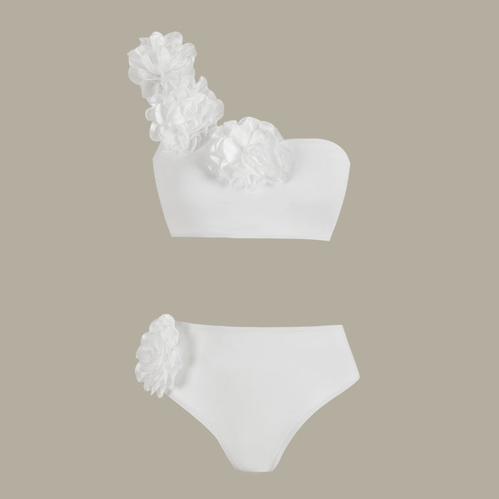 Dame bikini-sæt med blomsterdesign og moderne bandeau-top Stilla