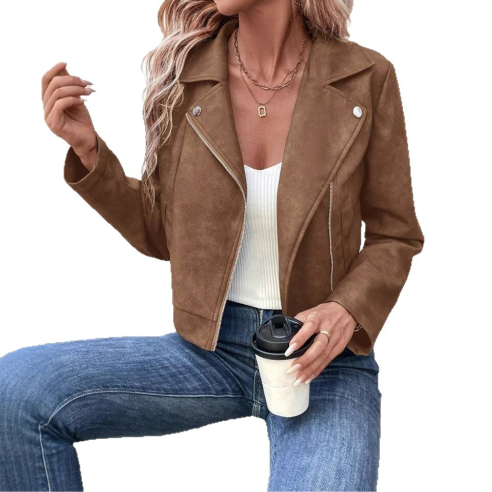 Dame casual faux leather bikerjakke med moderne snit og elegante accenter Stilla