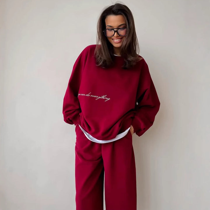 Dame afslappet oversized sweatshirt og behagelige joggingbukser Stilla