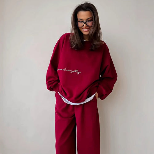 Dame afslappet oversized sweatshirt og behagelige joggingbukser Stilla