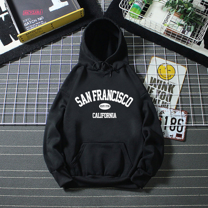 Kvinders hoodie med moderne San Francisco print Skovae