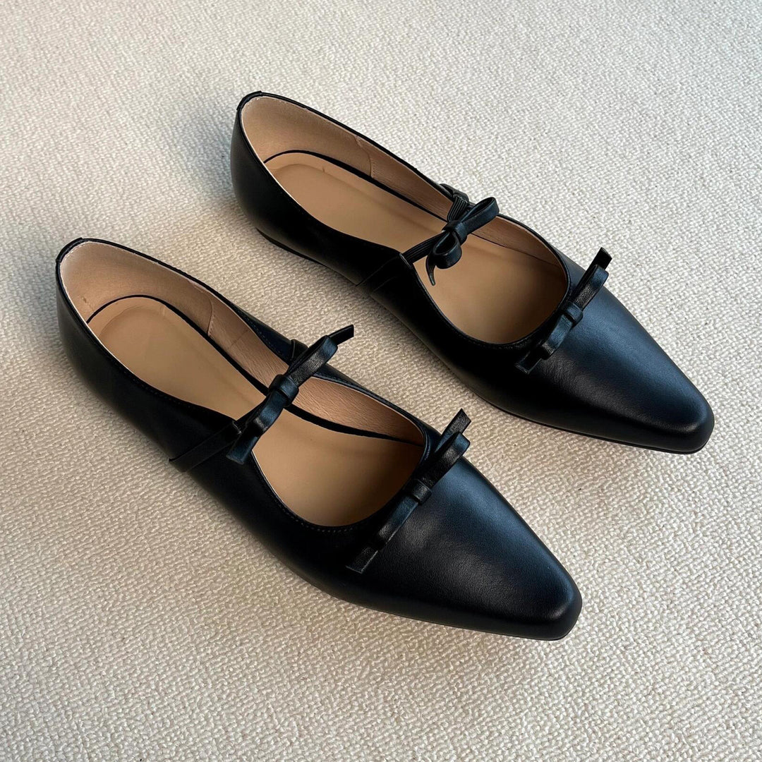 Dame elegante spidse Ballerinas med dekorativt sløjfedetalje Stilla