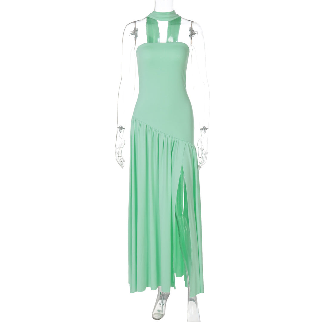 Dame maxikjole med raffineret cut-out-design og asymmetrisk søm Skovae