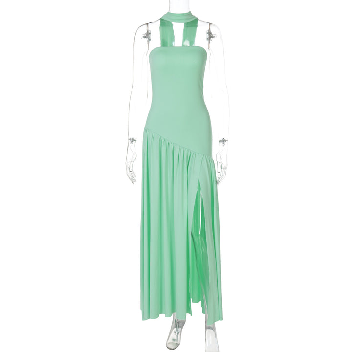 Dame maxikjole med raffineret cut-out-design og asymmetrisk søm Skovae