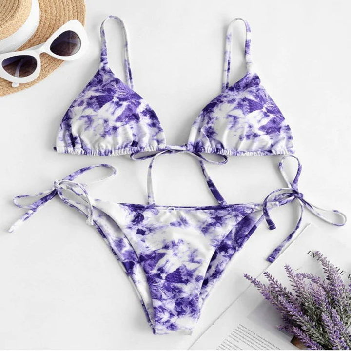 Femme Tie-Dye Snor Bikini Sæt Stilla