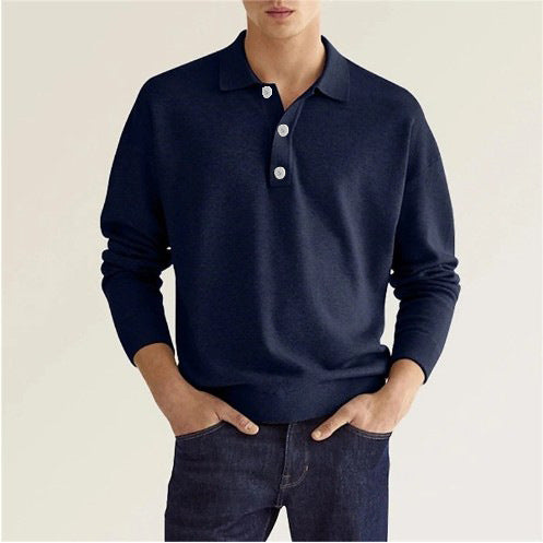 Herren Polo Sweatshirt med klassiske knapdetaljer Stilla