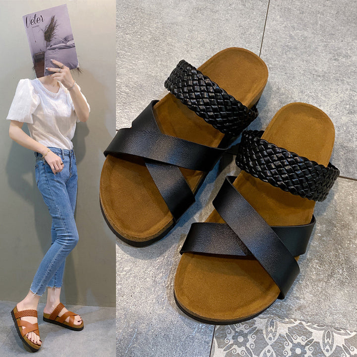 Dame Komfortable Remsandaler med flettet design og blødt indersål Stilla
