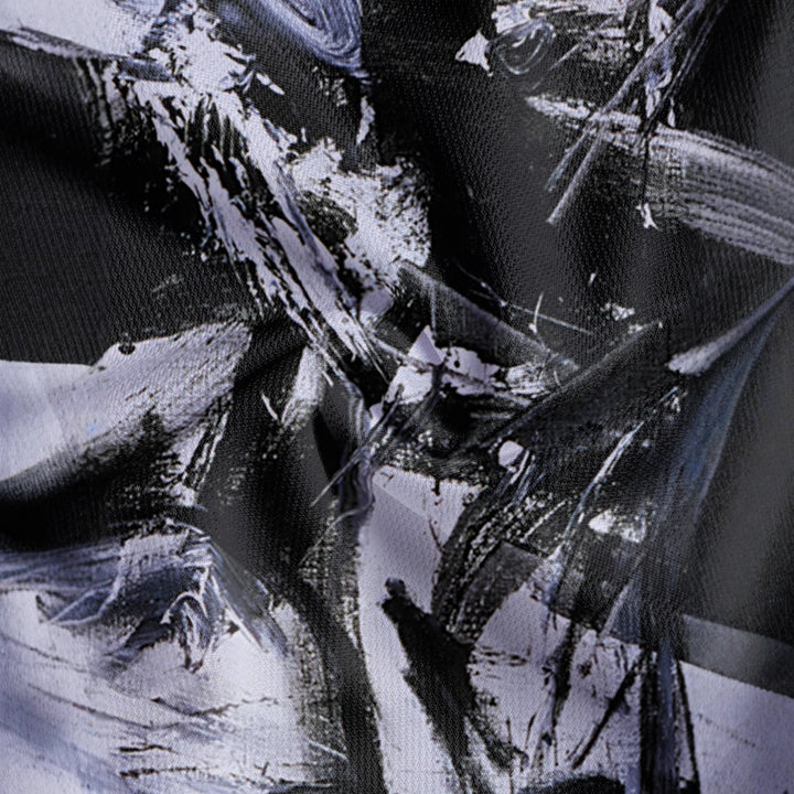 Herrer polo t-shirt med kunstnerisk penselstrøgsdesign Stilla