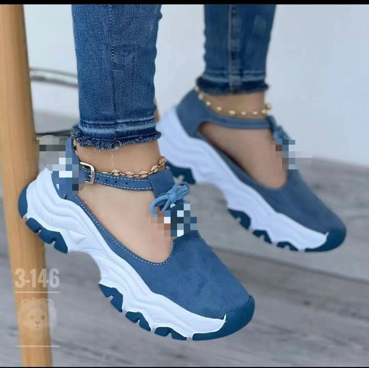 Dame Sporty Sneakers med justerbar rem og åndbar sål Stilla
