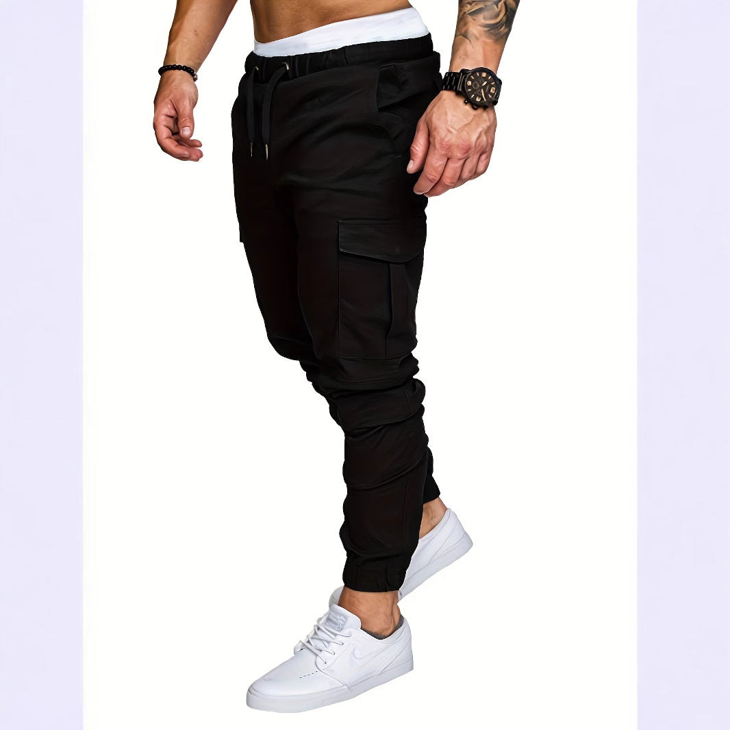 Herrer Cargo-Joggingbuks med praktiske sidelommer og elastisk linning Stilla