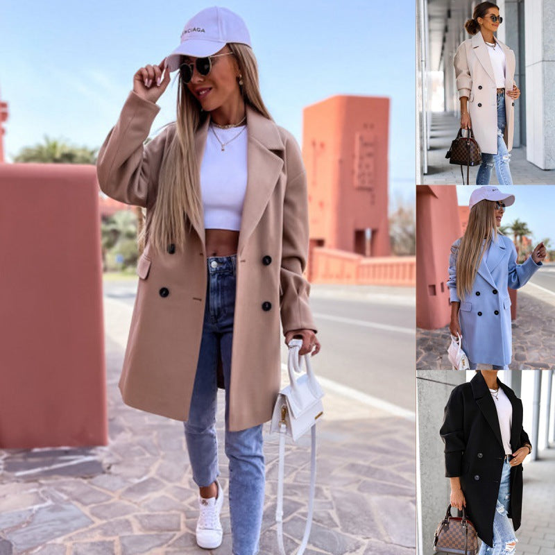 Dame elegant overgangsblazer i moderne snit med dobbelt knaplukning Stilla