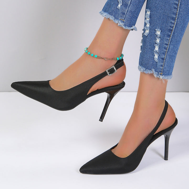 Dame elegante Slingback Pumps med spids tåområde og høj hælhøjde Stilla