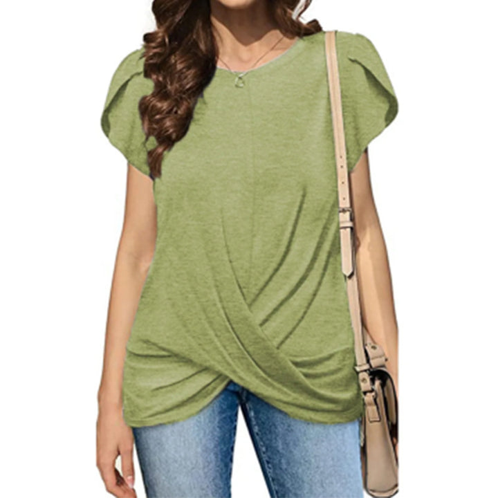 Dame afslappet T-shirt med elegant knude Stilla