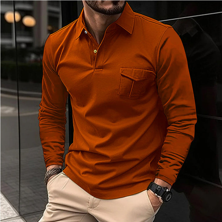 Herre poloshirt med lange ærmer Stilla