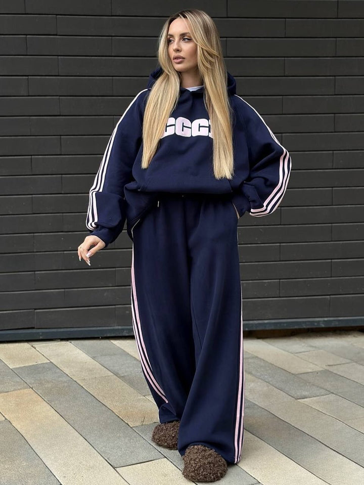 Kvindernes afslappede hoodie og løse jogger sæt Stilla