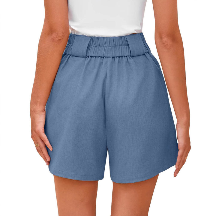 Damer elegante shorts med dekorative knapper og sidelommer Stilla