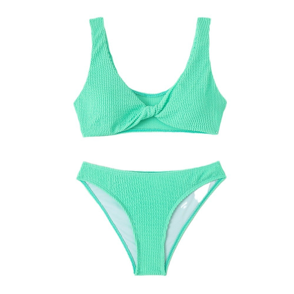 Dame struktureret Twist-Front Bikini Sæt Stilla 1750839428