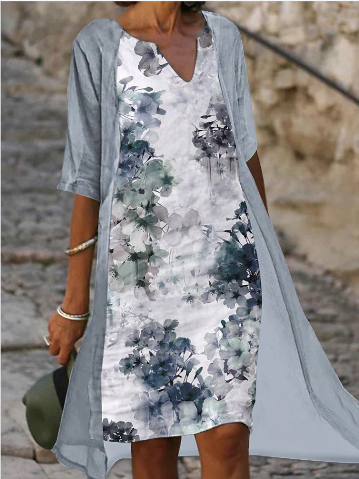 Dame let sommerkjole med blomstret design Stilla
