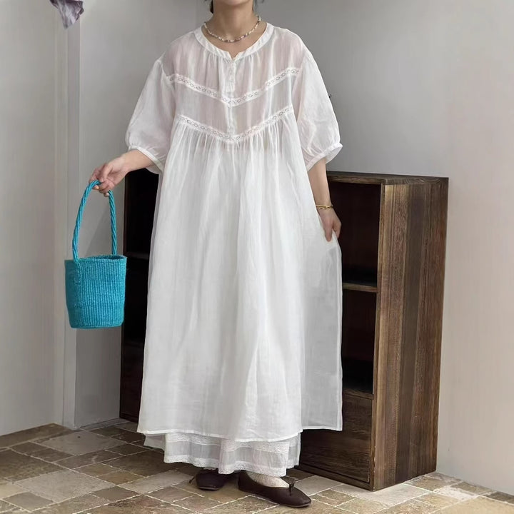 Femme Bohemsk Stil Maxikjole med lagdelt kant Stilla