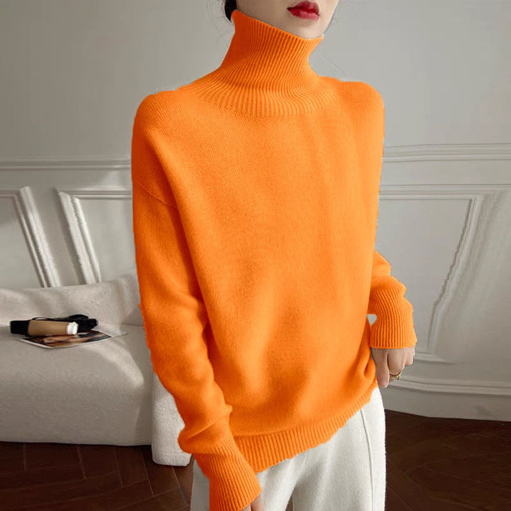 Kvinderne cashmere rullehals sweater med en løs pasform og elegant tekstur Stilla
