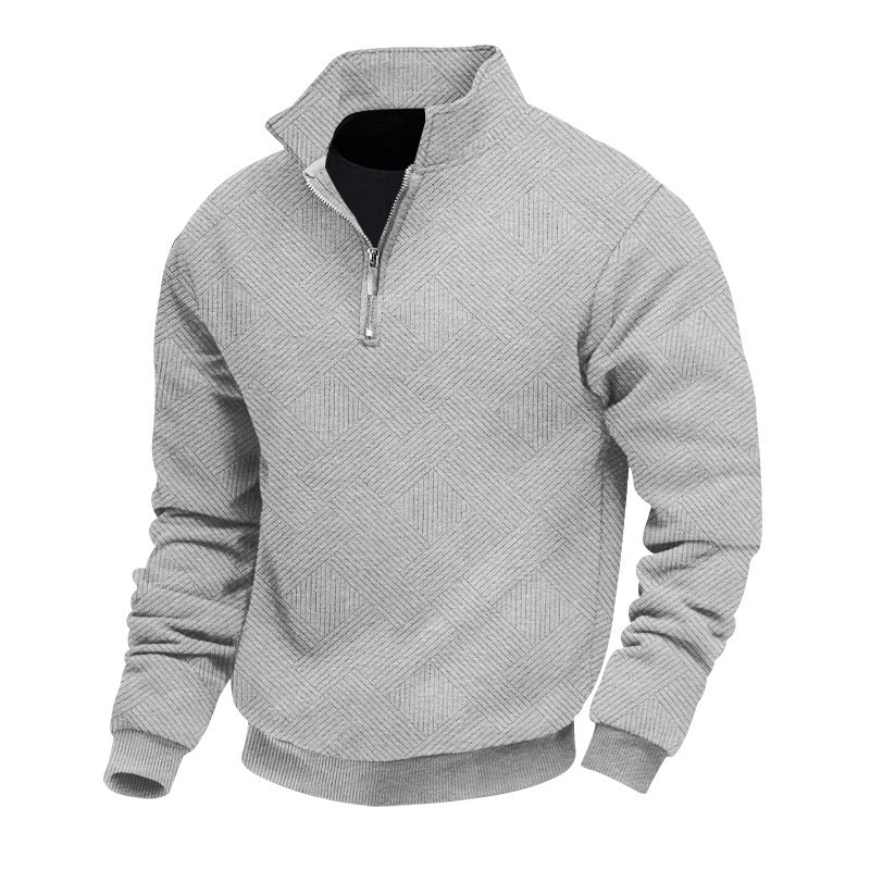Herre stålkrave pullover med struktureret tekstur Stilla