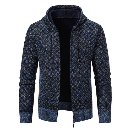 Herrer Textureret Zip-Up Hoodie med mønsterdesign Stilla
