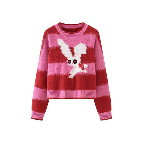 Kvinders sweater med unikt dyremotiv og trendy farvegradient Stilla