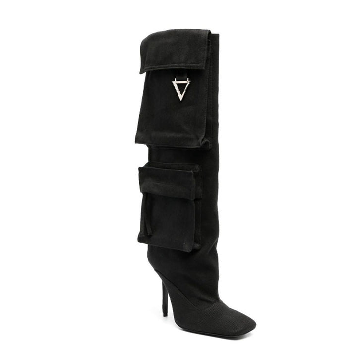 Femme Over-the-Knee Stiletto Støvler med Utility-lomme-detalje Stilla