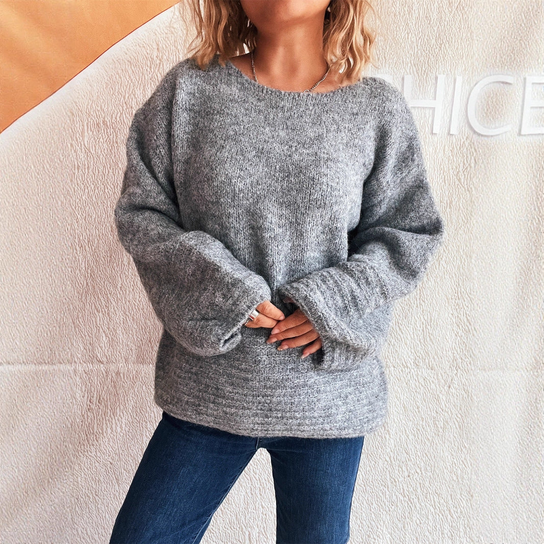 Kvinders hyggelige sweater med oversized skæring og struktureret strikkestil Stilla