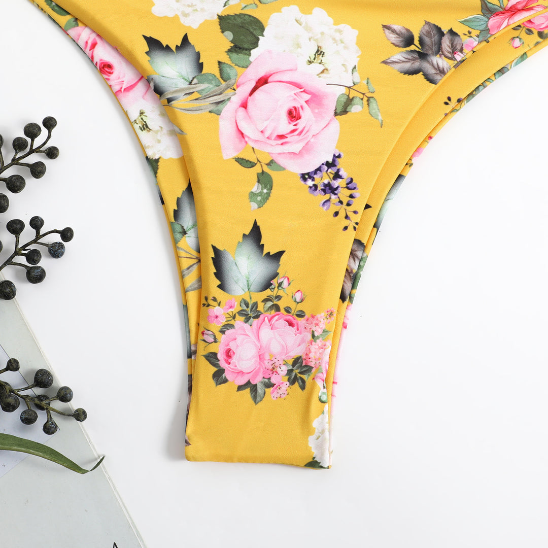 Dame Floral Print Bralette Bikini Sæt Stilla
