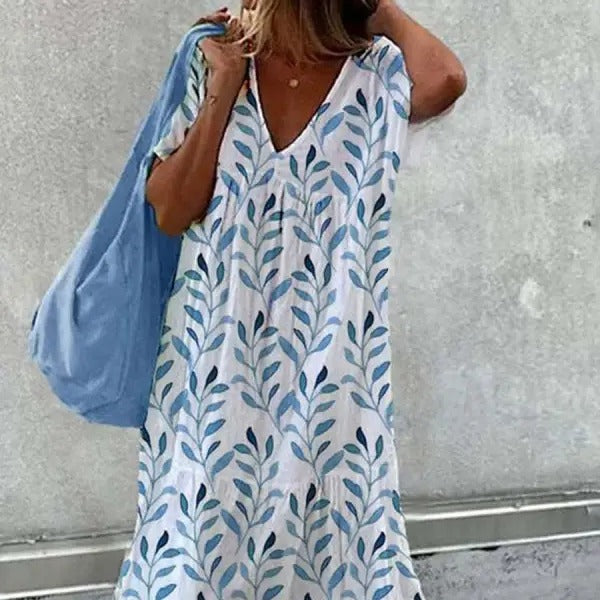 Dame sommerkjole med floralt design og afslappet pasform Stilla