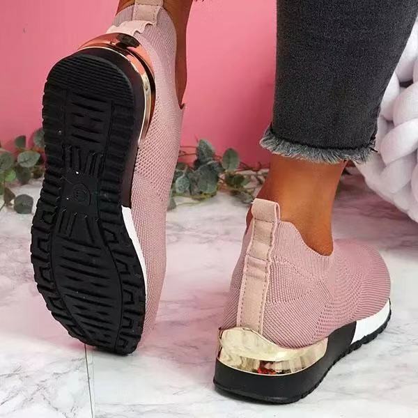 Dame Åndbare Slip-On Sneakers med fleksibel Strikoverdel Stilla