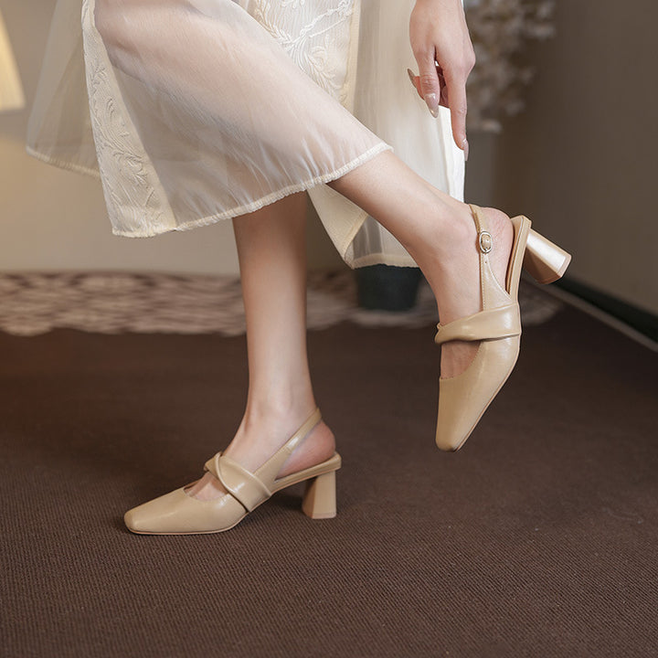 Dame Slingback Blokhælssko med dekorativ tvist Stilla