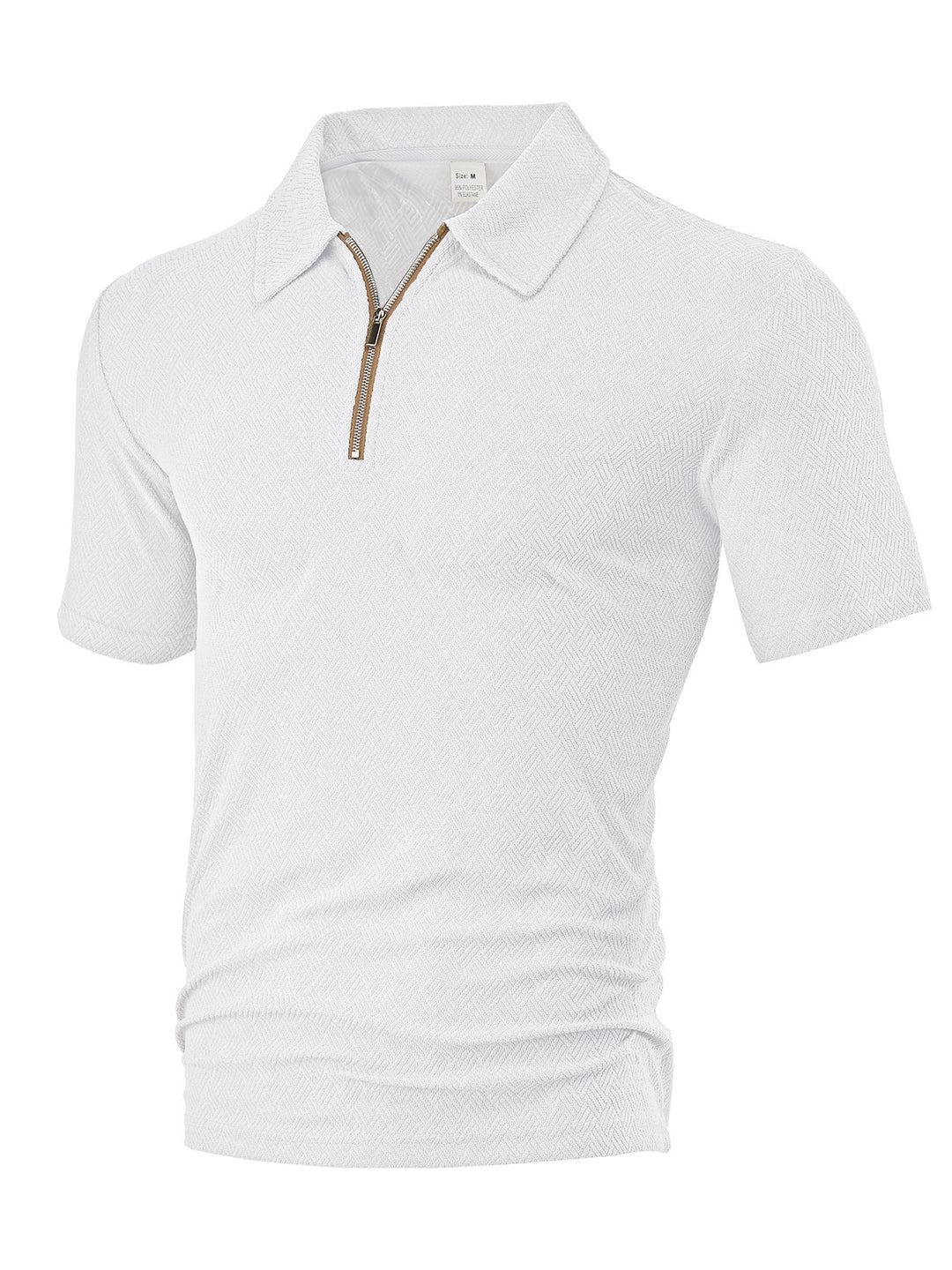 Herrer Polo-Shirt med elegant lynlås og struktureret design Stilla
