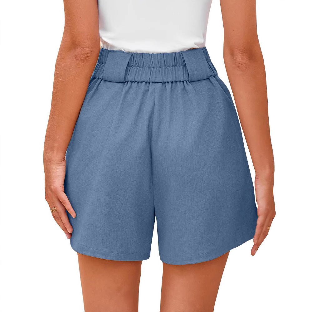 Dame elegante shorts med høj talje og to knapdetaljer Stilla