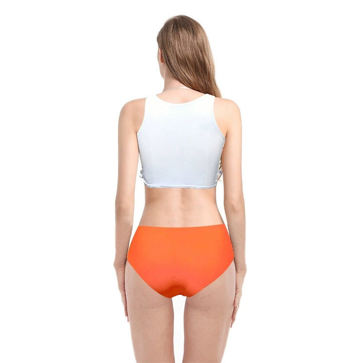 Dame Grafik Crop Top Bikini Sæt Stilla