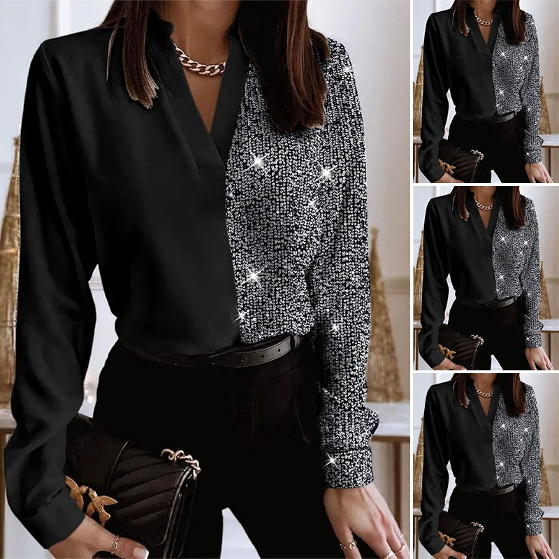 Damebluse med glitrende detaljer og moderne design Stilla